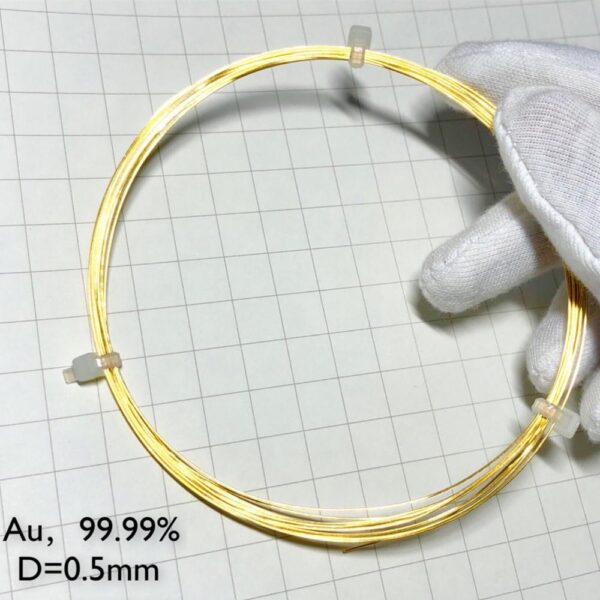 Pure Gold Wire, Diameter 0.5mm, Length 1m, 99.99% High-purity Au - Image 2