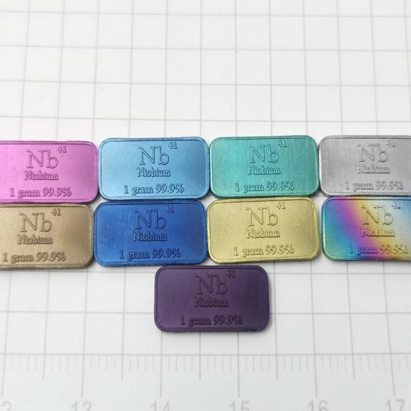 9pcs 1g Color Metallic Niobium Strip, Periodic Phenotype High-purity Nb 99.9% - Image 2