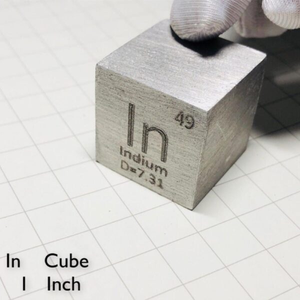 25.4mm Indium Cube, 99.995% High-purity Metal In Block