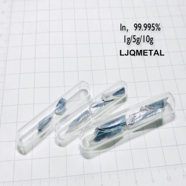 10g Glass Sealed Indium Metal Sample for Element Collection Hobby Exhibition