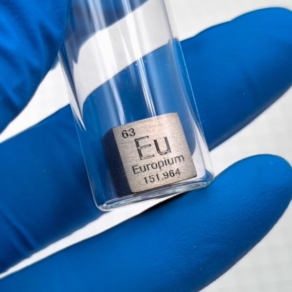 10mm Argon Filled Glass Sealed Europium Cubic Element Periodic Phenotype Eu