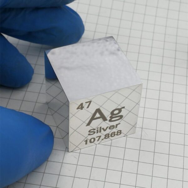 1-inch Silver Cube, Mirror Polished, 99.99% High-purity Metal Ag Block - Image 2