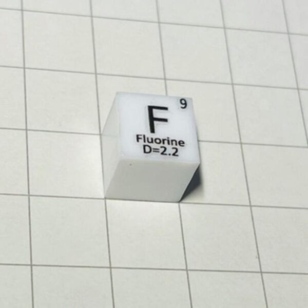 10mm Metal Fluorine Cube, Polytetrafluoroethylene Element F Block - Image 2