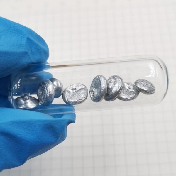 5g Glass Sealed Zinc Particles, 99.995% High-purity Metal Zn