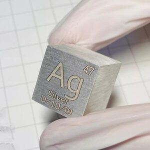 20mm Metallic Silver Cubic Element Periodic Phenotype High-purity Ag 99.99%