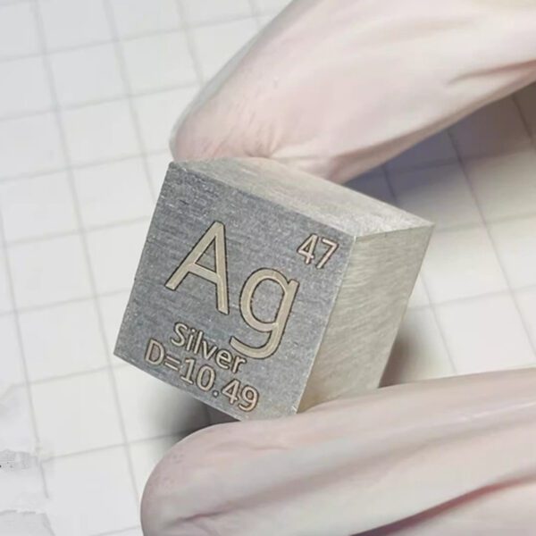 20mm Metallic Silver Cubic Element Periodic Phenotype High-purity Ag 99.99%