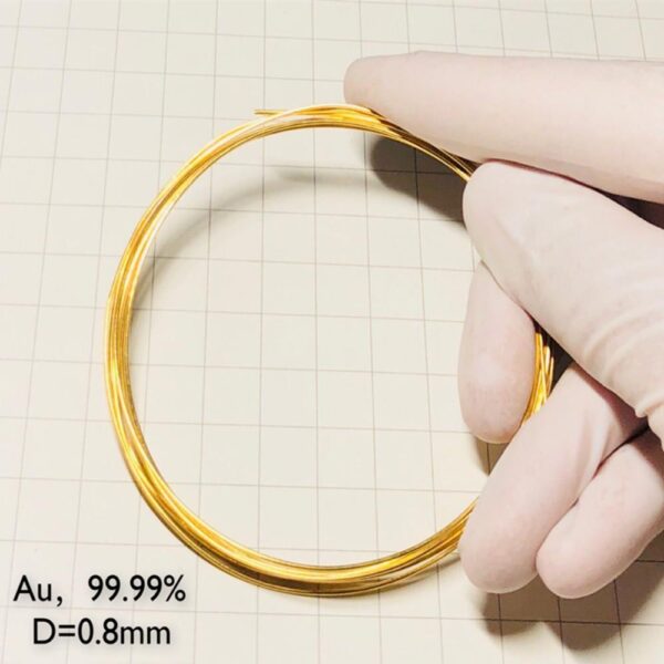 Pure Gold Wire, Diameter 0.8mm, Length 5cm, 99.99% High-purity Au
