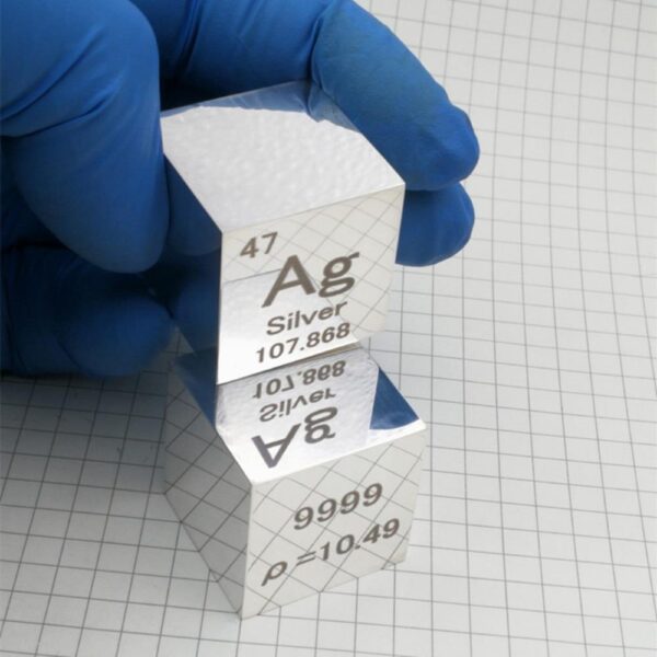 1-inch Silver Cube, Mirror Polished, 99.99% High-purity Metal Ag Block - Image 3