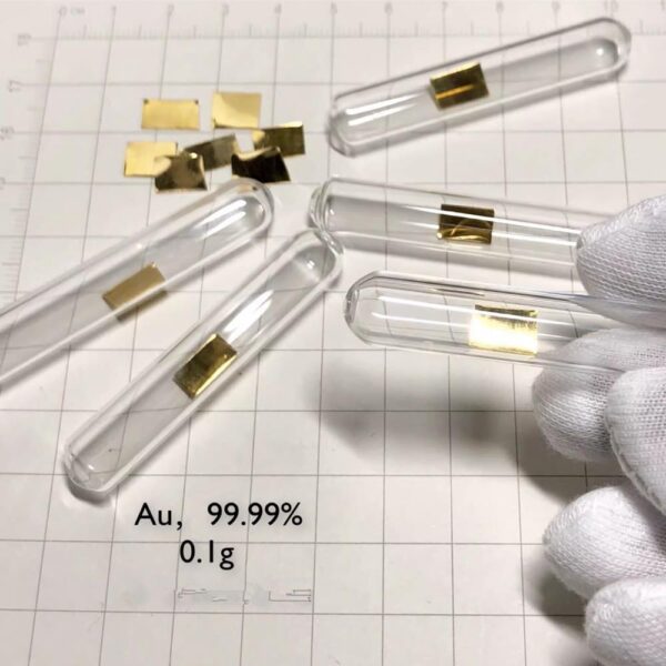 0.1g Glass Sealed Pure Gold Sheet, 99.99% High-purity Precious Metal Element Au - Image 2