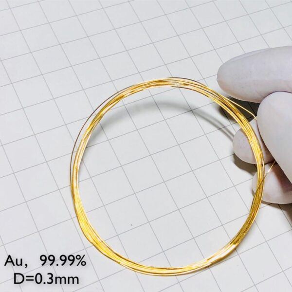 Pure Gold Wire, Diameter 0.3mm, Length 10cm, 99.99% High-purity Au