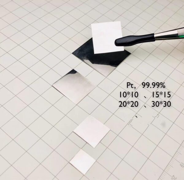 30mm Engraved Pure Platinum Square Plate, 99.95% High-purity Precious Metal Pt