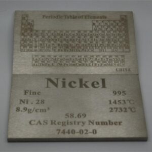 Nickel Element Periodic Phenotype Plate, 5 x 60 x 100mm, 99.5% High-purity Metal Ni