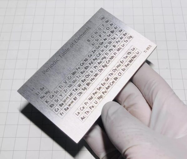 Titanium Periodic Phenotype Element Plate, 5 x 60 x 100mm, Metal Ti Block - Image 2