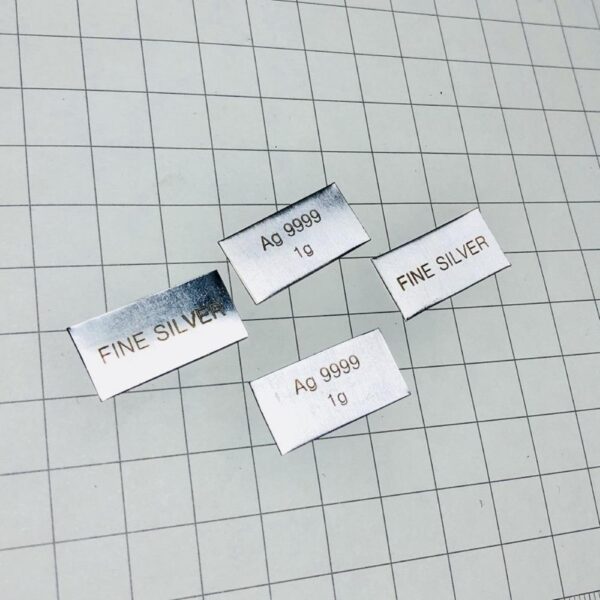 1g Metallic Silver Sheet Element Periodic Phenotype Ag 99.99%