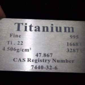 Titanium Periodic Phenotype Element Plate, 5 X 60 X 100mm, 99.5% Metallic Titanium Block