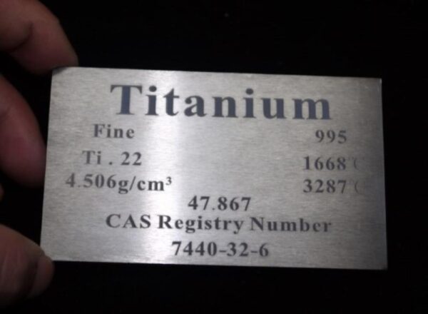 Titanium Periodic Phenotype Element Plate, 5 X 60 X 100mm, 99.5% Metallic Titanium Block - Image 5