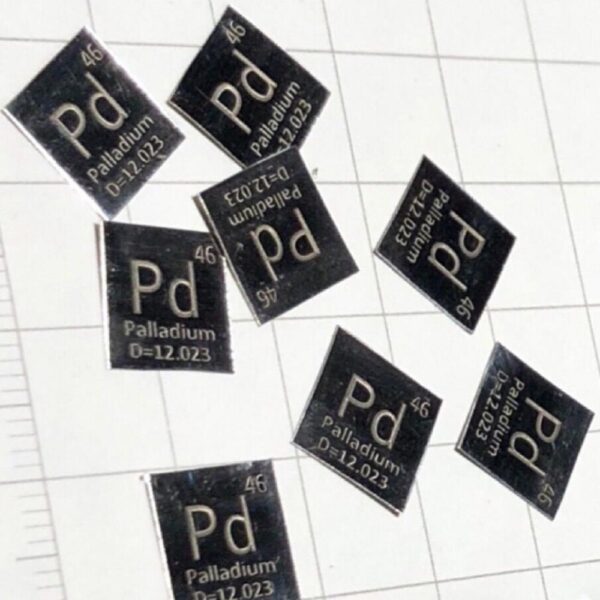 10mm Pure Palladium Square Piece, Periodic Phenotype Carving 99.95% High-purity Precious Metal Pd