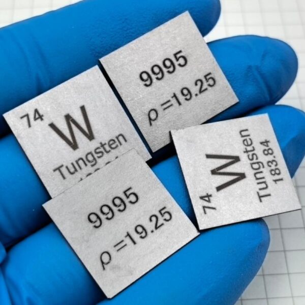 20mm Tungsten Square Piece, Engraved with Periodic Phenotype Metal W - Image 3
