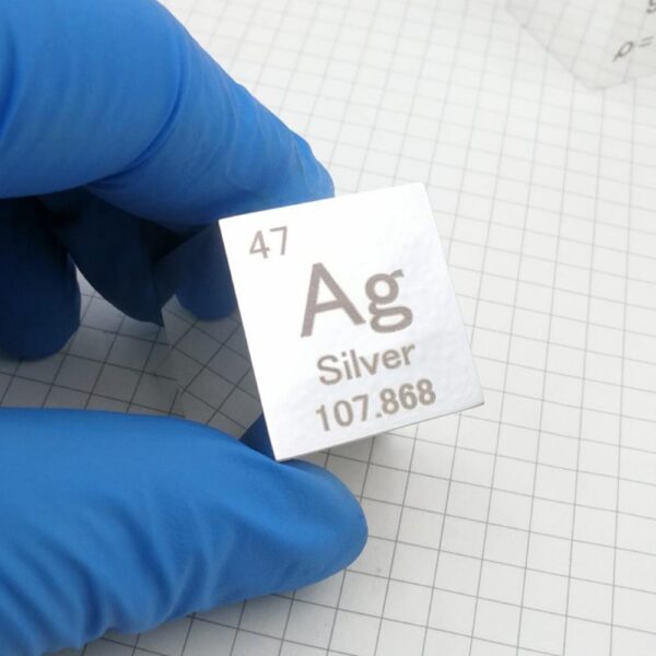 1-inch Silver Cube, Mirror Polished, 99.99% High-purity Metal Ag Block