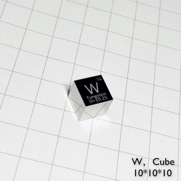 10mm Tungsten Cube, Mirror Polished, 99.95% High-purity Metal W Block - Image 2