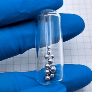 1g Glass Sealed Indium Bead Metal Sample for Element Collection, Hobby Exhibition