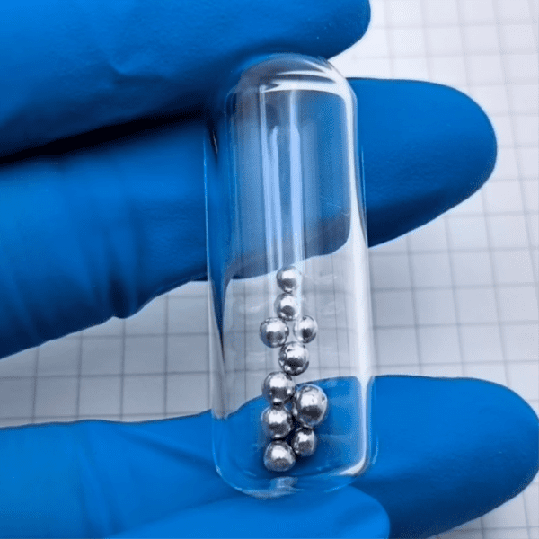 1g Glass Sealed Indium Bead Metal Sample for Element Collection, Hobby Exhibition