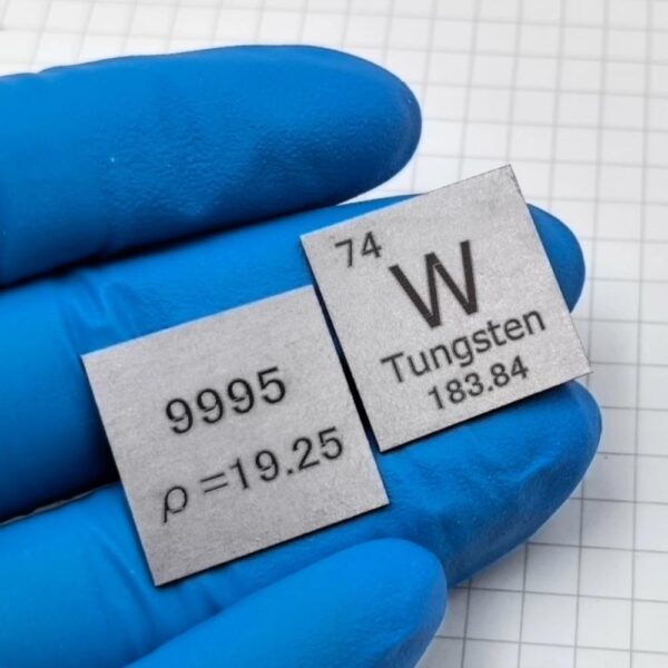 20mm Tungsten Square Piece, Engraved with Periodic Phenotype Metal W - Image 4