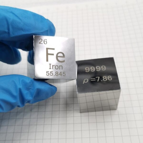 25.4mm Metal Iron Cube, Mirror Polished 99.99% High-purity Element Fe Block