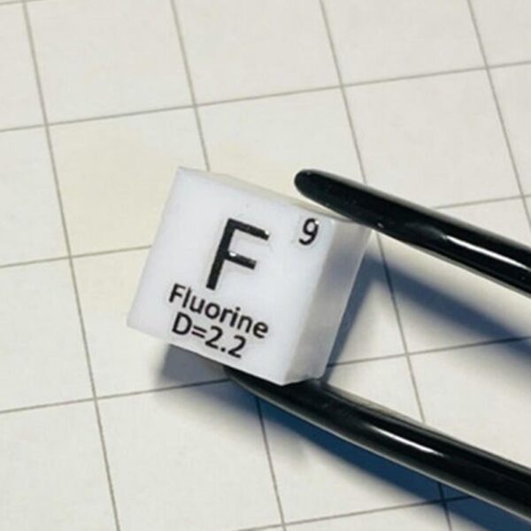 10mm Metal Fluorine Cube, Polytetrafluoroethylene Element F Block