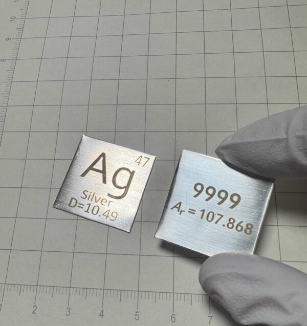 25.4mm Metallic Silver Sheet Element Periodic Phenotype Ag 99.99%