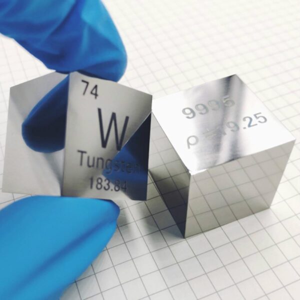 1-inch Tungsten Cube, Mirror Polished, 99.95% High-purity Metal W Block