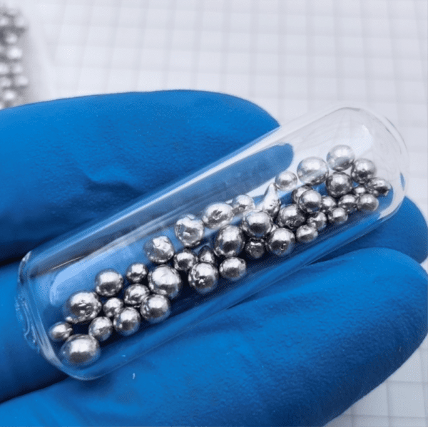 5g Glass Sealed Indium Bead Metal Sample for Element Collection, Hobby Exhibition