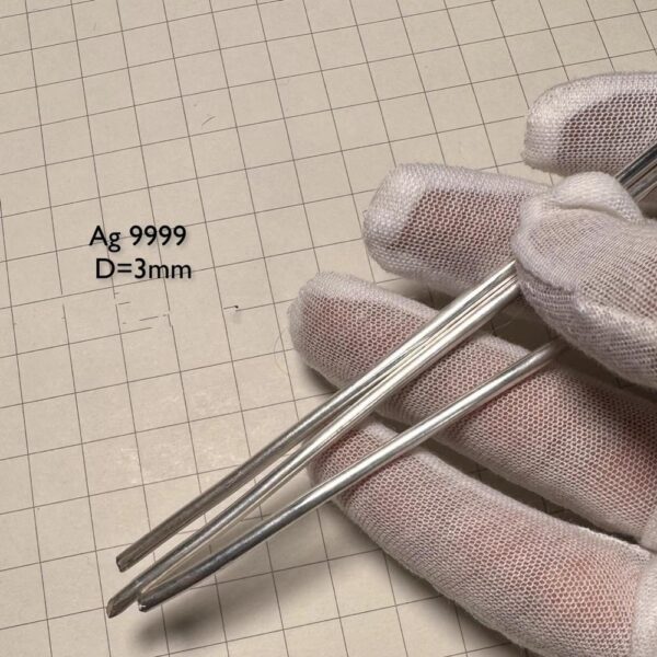 Pure Silver Wire, Diameter 3mm, Length 1cm, 99.99% High-purity Metal Ag