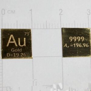 10mm Carving Cycle Phenotype Pure Gold Square Piece, 99.99% High-purity Precious Metal Au