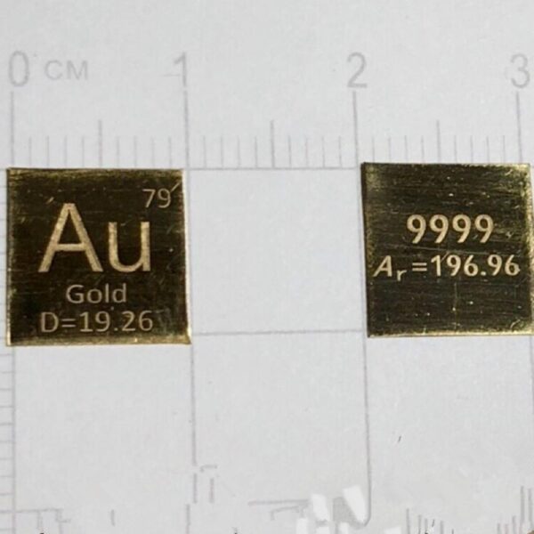 10mm Carving Cycle Phenotype Pure Gold Square Piece, 99.99% High-purity Precious Metal Au