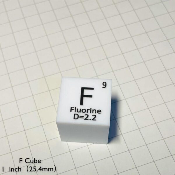 25.4mm Metal Fluorine Cube, Polytetrafluoroethylene Element F Block - Image 3