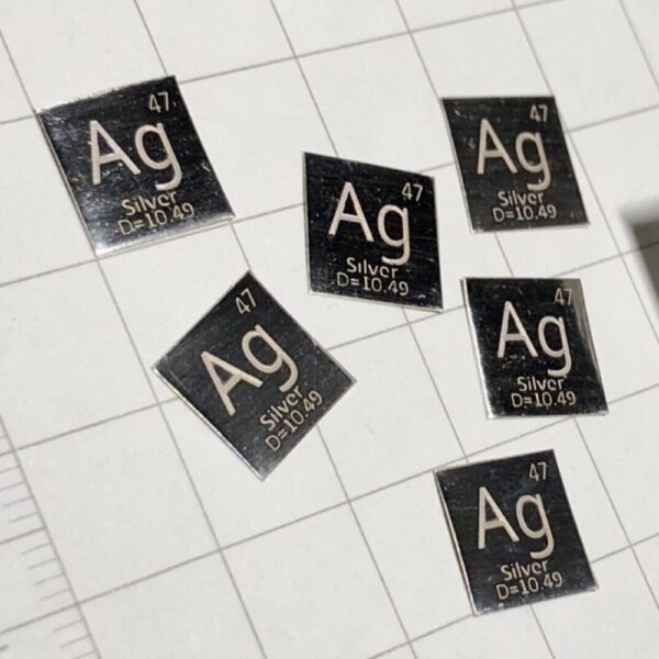 10mm Metallic Silver Sheet Element Periodic Phenotype Ag 99.99% - Image 2