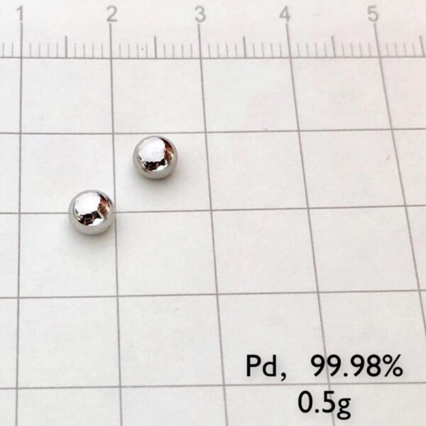 0.5g Pure Palladium Gold Beads, 99.98% High-purity Pd Melt Beans