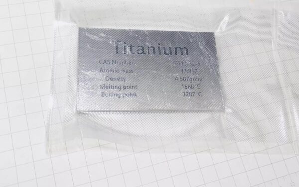 Titanium Periodic Phenotype Element Plate, 5 x 60 x 100mm, Metal Ti Block - Image 3