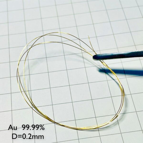 Pure Gold Wire, Diameter 0.2mm, Length 5cm, 99.99% High-purity Au