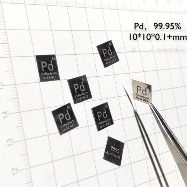 10mm Pure Palladium Square Piece, Periodic Phenotype Carving 99.95% High-purity Precious Metal Pd - Image 2