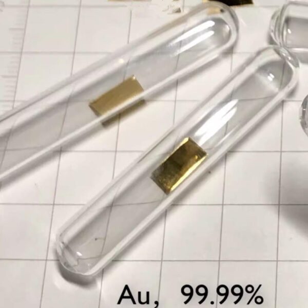 0.1g Glass Sealed Pure Gold Sheet, 99.99% High-purity Precious Metal Element Au
