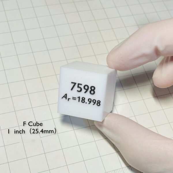 25.4mm Metal Fluorine Cube, Polytetrafluoroethylene Element F Block - Image 2