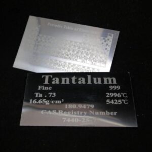 Pure Tantalum Element Plate, Carving Cycle Phenotype 99.9% High-purity Metal Ta