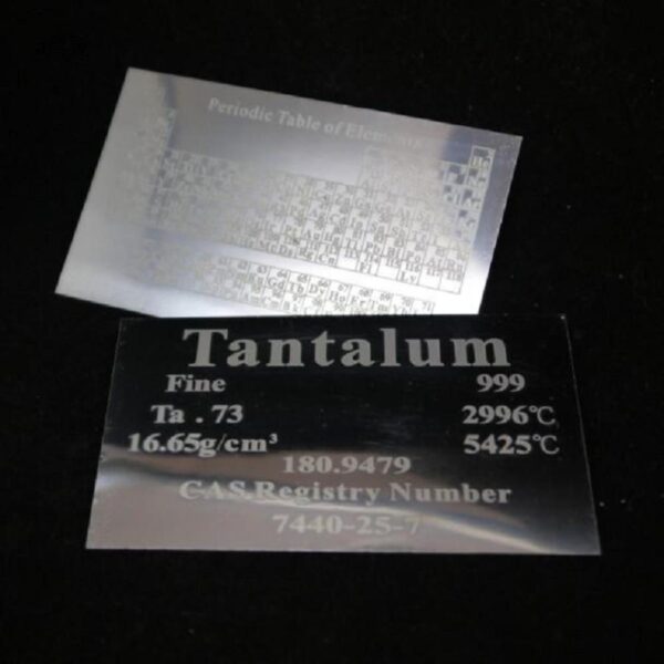 Pure Tantalum Element Plate, Carving Cycle Phenotype 99.9% High-purity Metal Ta