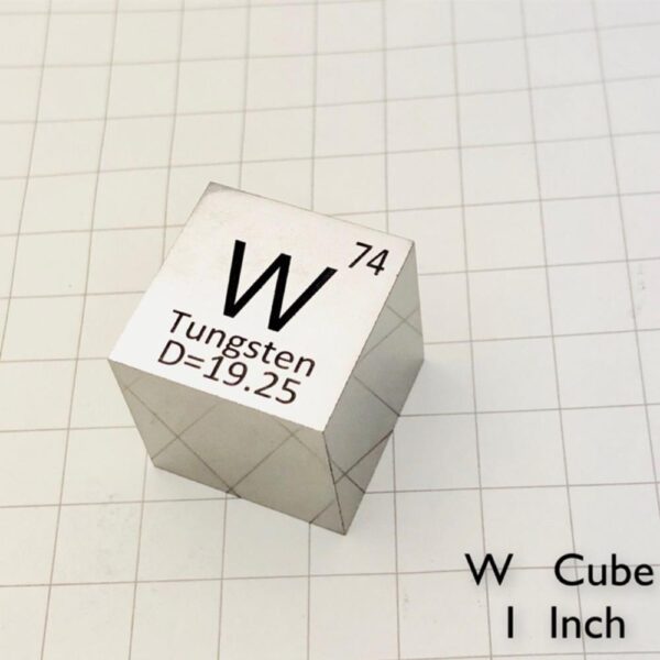 25.4mm Tungsten Cube, Mirror Polished, 99.95% High-purity Metal W Block