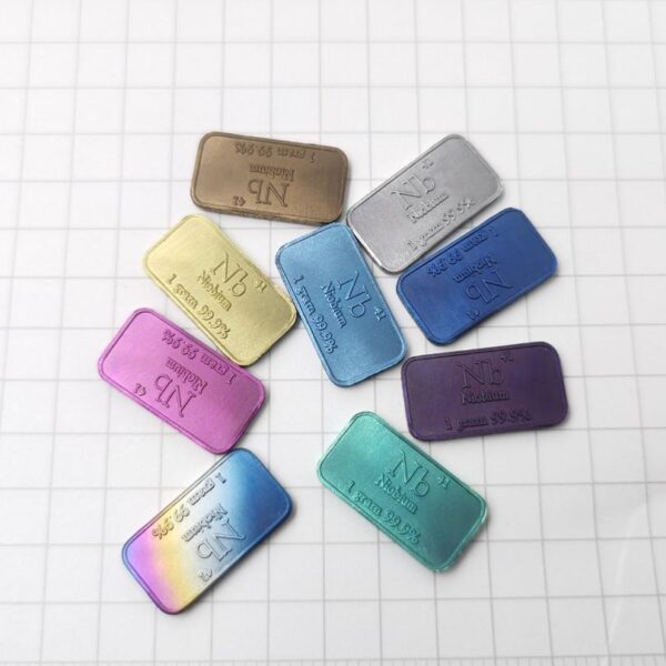 9pcs 1g Color Metallic Niobium Strip, Periodic Phenotype High-purity Nb 99.9% - Image 3