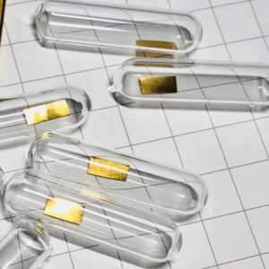 30mg Glass Sealed Pure Gold Sheet, 99.99% High-purity Precious Metal Element Au