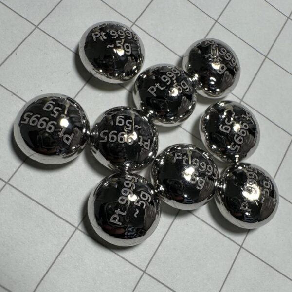 Approximately 5g Engraved Platinum Gold Beads, 99.95% High-purity Metal Pt - Image 2