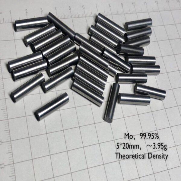 Molybdenum Cylindrical Rod, 99.95% High-purity Metal Mo 5mm X 20mm